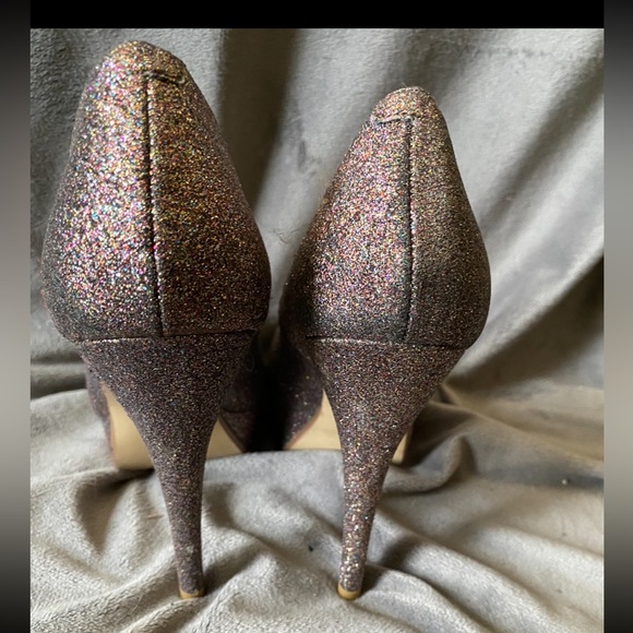 Steve Madden glitter pumps pink black platform size 8 5 1/2” heel 1” platform - Picture 4 of 11